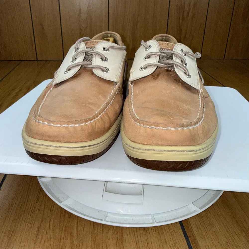Sperry Top-Sider Billfish Tan Beige Leather Mesh Boat Shoes Mens 14M 0799023